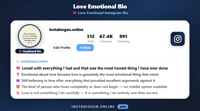 Love Emotional Instagram Bio